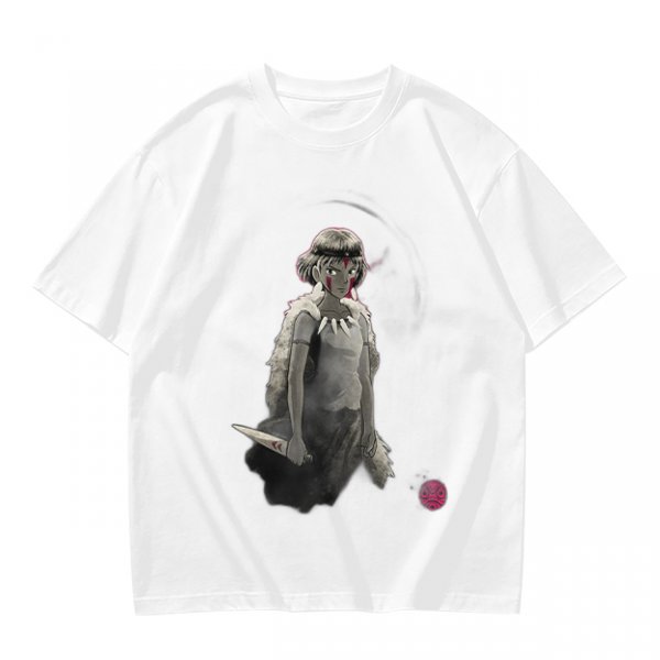 Olive T-Shirt Featuring Princess Mononoke Warrior Artwork