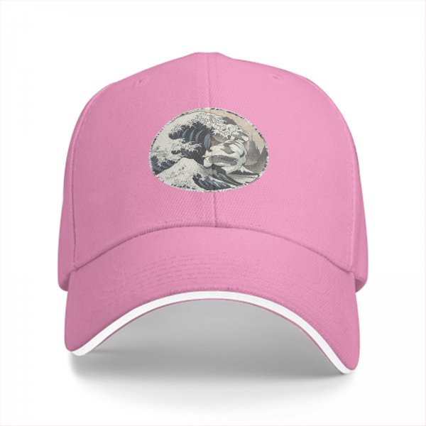 Black Baseball Cap with The Great Wave Off Kanagawa Print