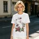 Olive T-Shirt Featuring Cute Fantasy Creature and Floral Art