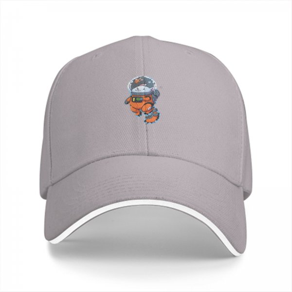 Black Baseball Cap With Cute Astronaut Animal Graphic