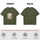 Olive green graphic t-shirt with good friends donut and coffee print