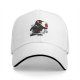 Black Baseball Cap With Cosmic Penguin Holding Ice Cream Print