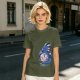 Olive T-Shirt With Sad Dragon Holding D20 Natural 1 'Like A Today' Print