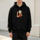 Black hoodie with firebender silhouette graphic design