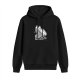 Black Hoodie With Abstract Ink Rabbit Art Print