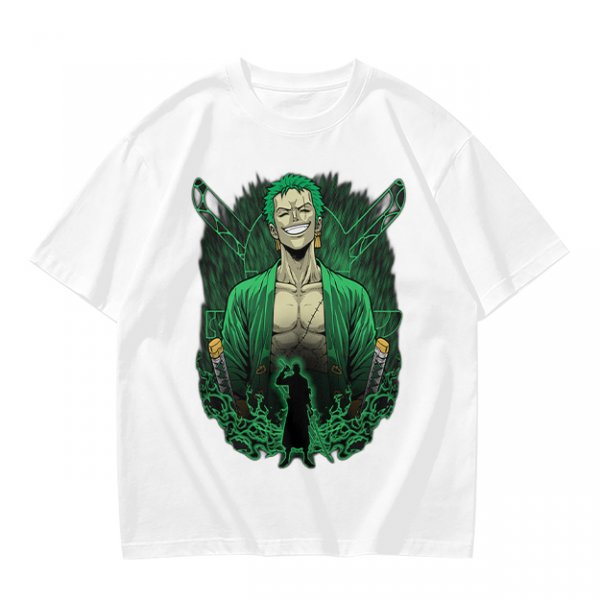 One Piece Roronoa Zoro Graphic Print Olive T-Shirt