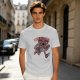 Olive green t-shirt with dimensional demogorgon graphic print