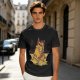 Olive T-Shirt With Cool Cat Lounging On Beach Chair Holding Drink