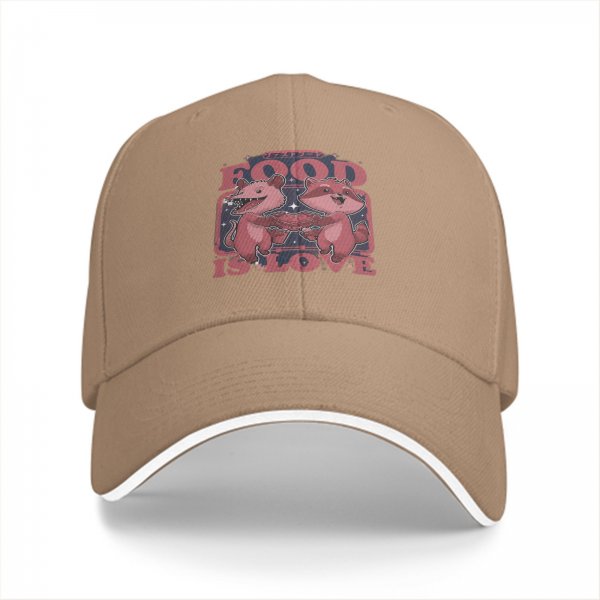 Black Baseball Cap With Food Is Love Raccoon And Opossum Graphic