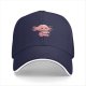 Black baseball cap with cute axolotl holding a heart mug design