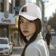 Black baseball cap with devil cat driving flaming car 'Do You Wanna Ride?' print