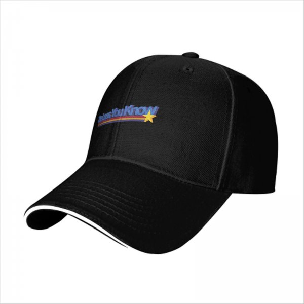 Black baseball cap with 'The Less You Know' retro graphic