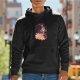 Black hoodie with anime-style fantasy character graphic print