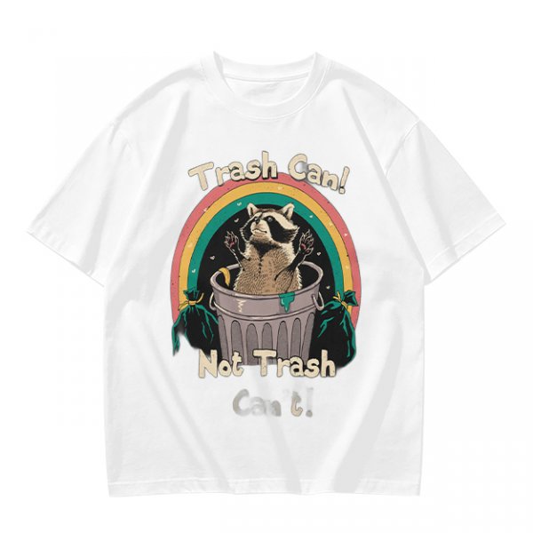 Trash Can Not Trash Raccoon Rainbow Graphic T-Shirt
