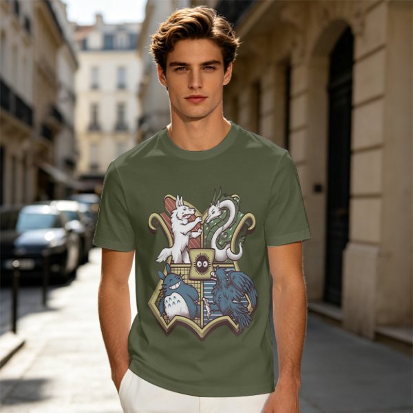 Studio Ghibli Fantasy Creatures Crest Graphic T-Shirt