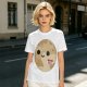 Olive T-Shirt With Cute Pluto Potato Character Graphic