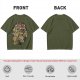 Olive Green T-Shirt With Detailed Monster Dragon Print