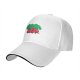 Black baseball cap with apple orchard graphic print