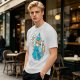 Olive T-Shirt With Fairy Godmother Cat Graphic Print