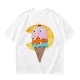 Olive T-Shirt With Melting Ice Cream Ghost Graphic Design