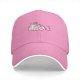 Black Baseball Cap with Pink Cute Character Graphic Print