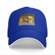 Black baseball cap with cartoon bear costume character in fiery cave print