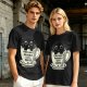 Olive T-Shirt With Black Cat In Coffee Cup 'Everything Is Pawsible With Coffee' Print