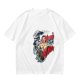 Olive Graphic T-Shirt With Aliens Give My Cat A Beard Print