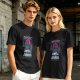 Olive graphic t-shirt with villain character and humorous text print