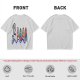 Olive T-Shirt With Shark And Colorful Ghost Creatures Print