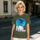 Anime girl cherry blossom scene graphic tee