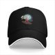 Black baseball cap with The Owl House Eda and King graphic print