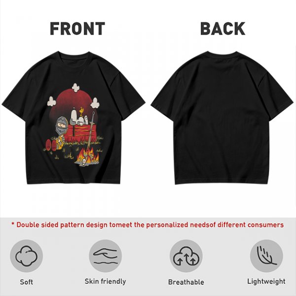 Snoopy and Charlie Brown Knight Campfire Graphic T-Shirt