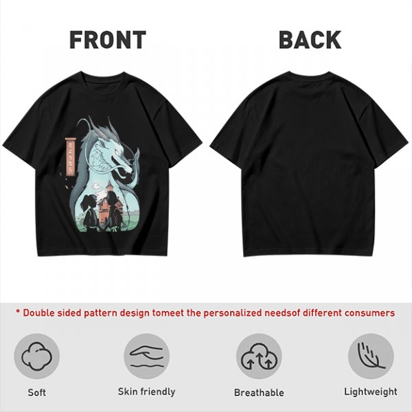 Anime Dragon and Girl Graphic Tee for Fantasy Fans