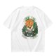Olive t-shirt with cute brain character and 'Cute But Ous' print