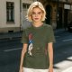 Olive T-Shirt With Uncle Sam Hat And Fast Food Graphic Print