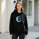 Black Hoodie With Toothless Dragon On Crescent Moon Graphic