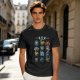 Olive Green T-Shirt With Fantasy Character Icons Print