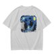 Olive T-Shirt with Starry Night Style Cat Graphic Print