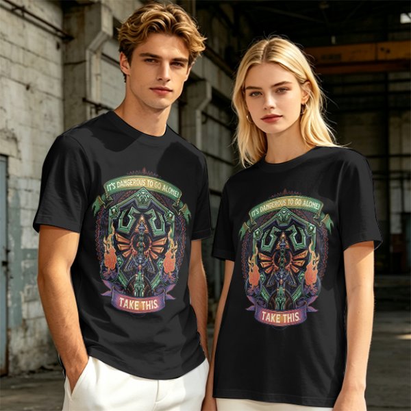 It's Dangerous To Go Alone Take This Zelda Themed Graphic T-Shirt