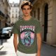 Olive T-Shirt With Trashed Skateboarding Graphic Design