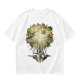 Olive Green T-Shirt With Glowing Tree Reflection Art