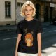 Olive green t-shirt with grumpy fox offering a hug graphic