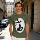 Olive Halloween Witch Silhouette Graphic Short Sleeve T-Shirt