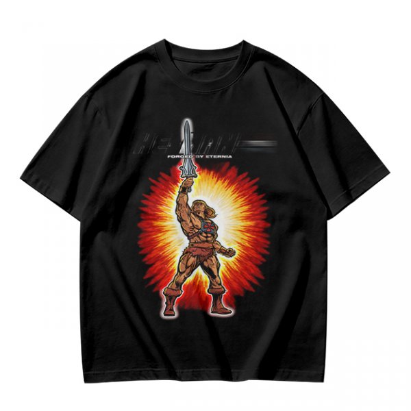 He-Man Sword Raised Graphic Olive Green T-Shirt