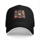 Black baseball cap with Halloween animal cupcake graphic design