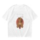 Olive Green T-Shirt With Cute Praying Capybara Graphic