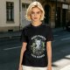 Olive T-shirt with 'More Plants Less People' Cat and Succulent Print