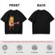 Olive T-shirt with Cute Orange Cat Playing Guitar Graphic