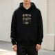 Black hoodie with 'Well Done For Being Born Many Years Ago' print